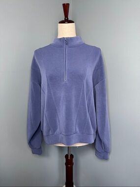 Victoria's Secret Women’s Blue 1/4 Zip Pullover Sweatshirt Sz XL